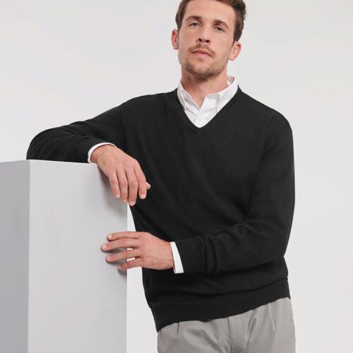 V-neck knitted sweater Thumbnail